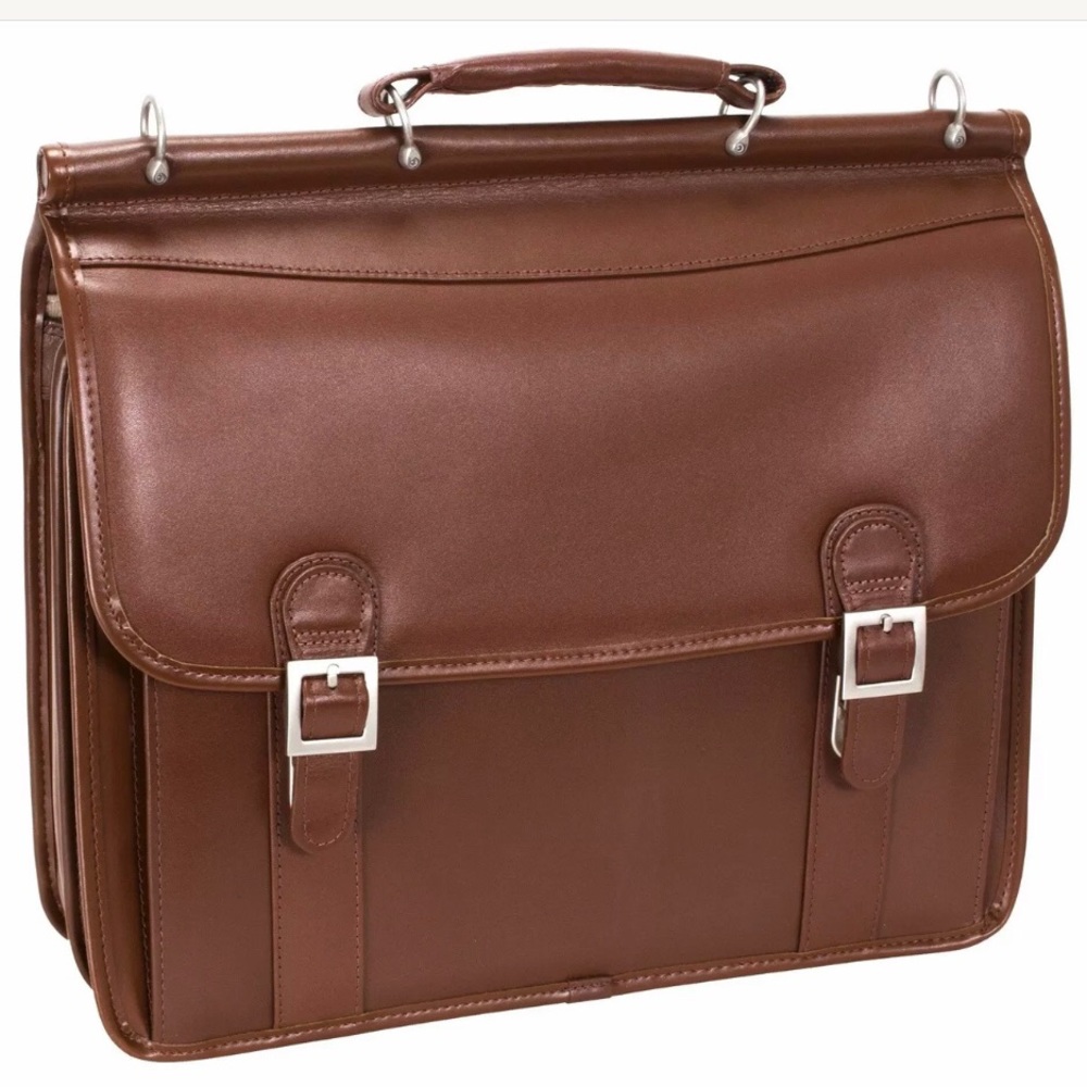 McKlein Laptop Business Bag Brown Leather Shoulder